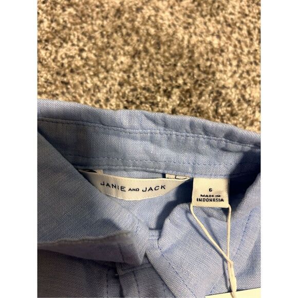 Janie and Jack blue button down shirt size 6 - Picture 3 of 4